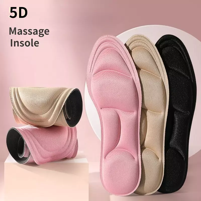 Sapato de espuma de memória para homens e mulheres, palmilhas esportivas 5D, desodorante, almofada respirável, palmilhas, cuidados com os pés, sapatos