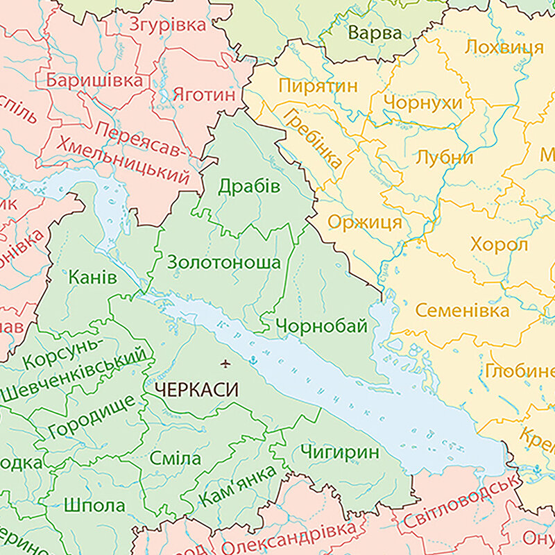 Mapa de Ucrania en Ucrania, pintura en lienzo, arte de pared, póster, decoración, Escuela, suministros de aula, versión 2013, 59x42cm