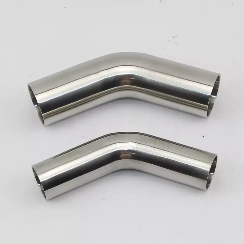19/25/32/38/45/51/57/63/76/89/102/108mm OD Butt Welding 45 Degree Elbow SUS 304 Stainless Steel Sanitary Pipe Fitting Homebrew