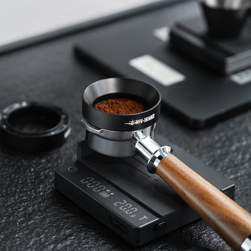 MHW-3BOMBER corong dosis kopi magnetik 58mm, cocok dengan cincin dosis Espresso Portafilter 58MM, aksesori Barista rumah