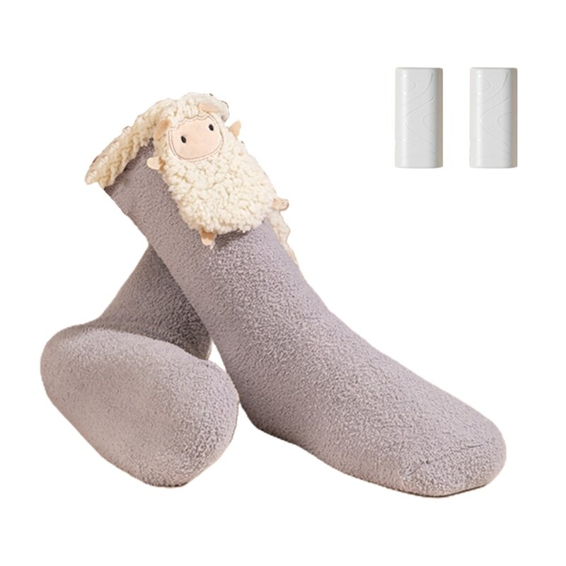 Bonito elétrico aquecido meias de algodão 3 engrenagem meias de aquecimento ajustável pé mais quente 95ac