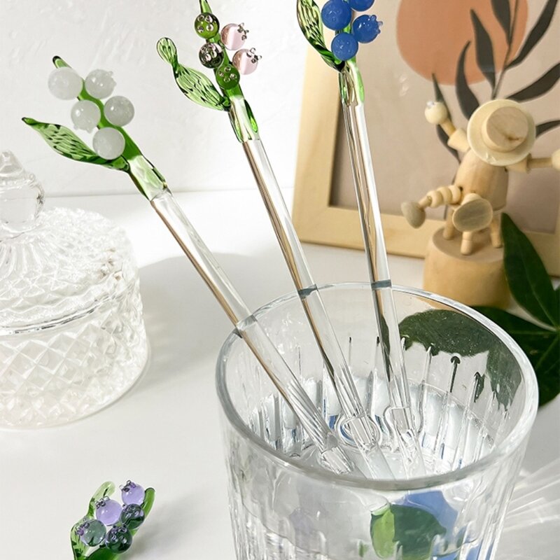 D0AD Персонализированная десертная ложка Колокольчики Орхидеи Цветочная ложка для торта Мини-ложки для перемешивания