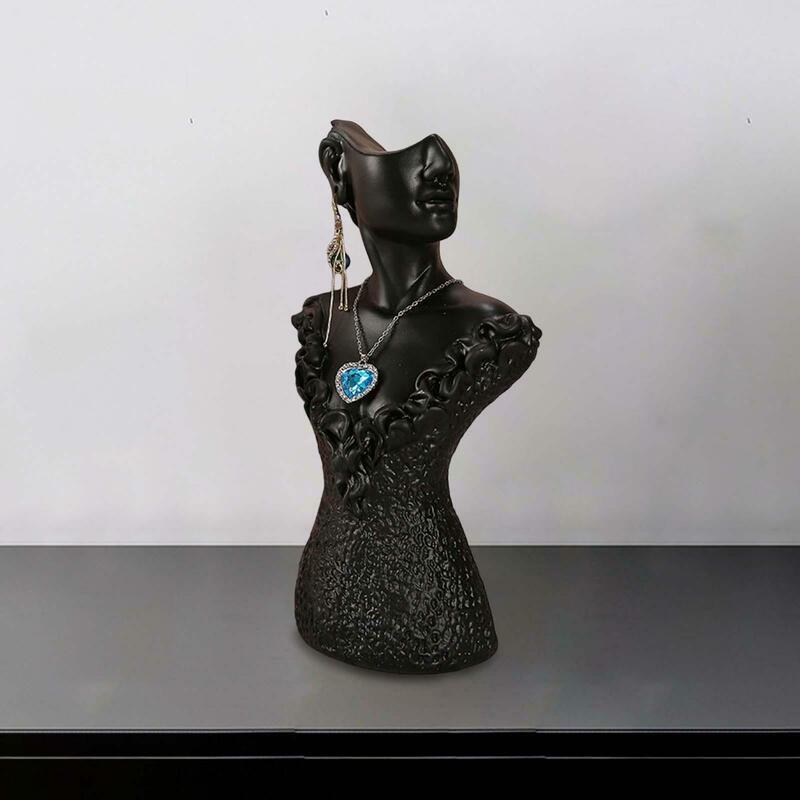 Busto dell'esposizione dei gioielli del banco di mostra dell'orecchino della collana per le donne domestiche dell'orecchino