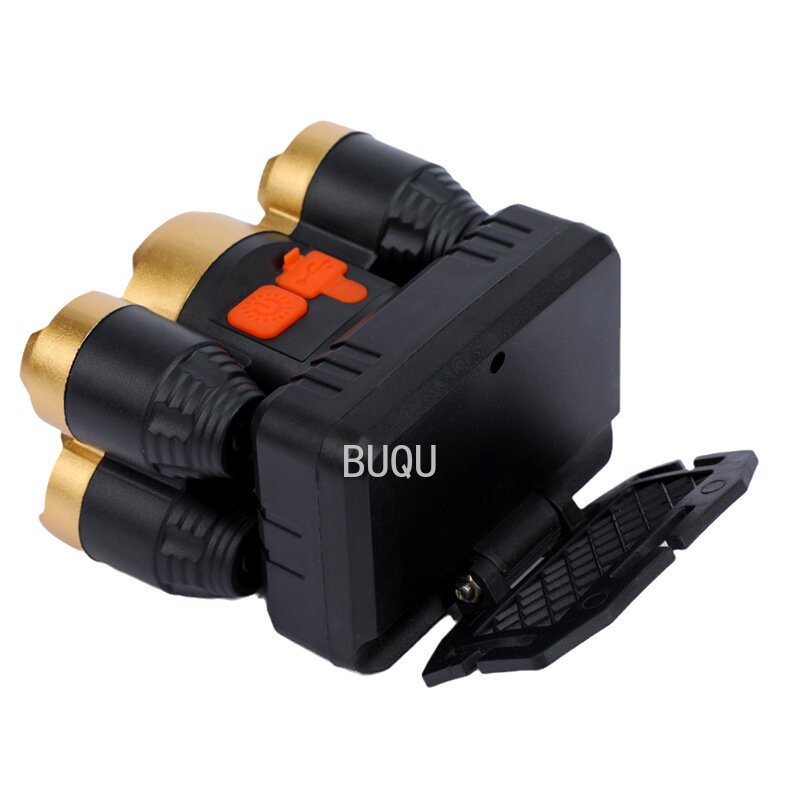 ไฟ LED ห้า Core ไฟหน้ากันน้ำกันน้ำ Strong Light USB ชาร์จไฟหน้ากลางแจ้งตกปลา BUQU