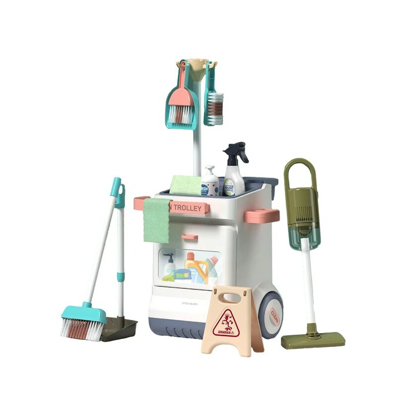 Children’s Enlightenment Game Toys Simulated Life Cleaning Toys Cleaning and Sanitation Simulation Broom Vacuum Cleaner Tool Set