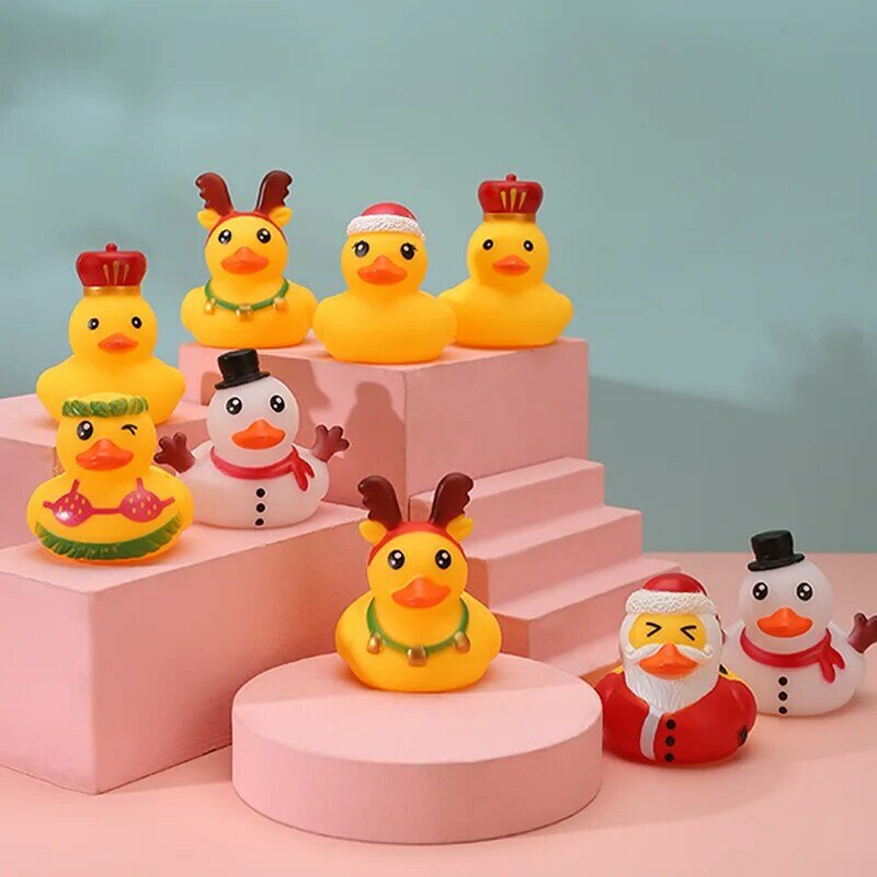 Christmas Duckling Children's Bath Toys Pinch Call Snowman Water Play Cute Duck