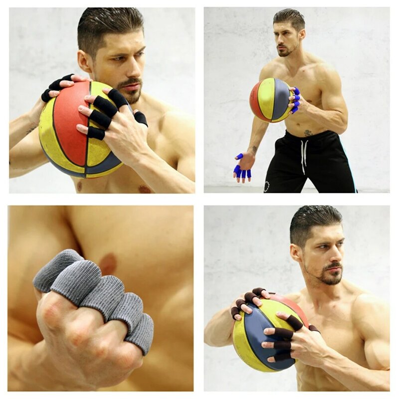 Elástico esportes dedo mangas exercitador suporte elástico dedo guarda basquete