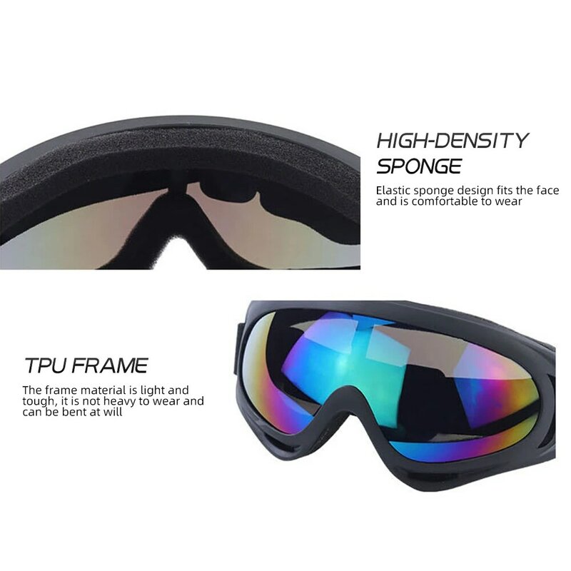 Gafas de sol antideslumbrantes para motocicleta, gafas de esquí deportivas, a prueba de viento, a prueba de polvo, accesorios de equipo de protección UV
