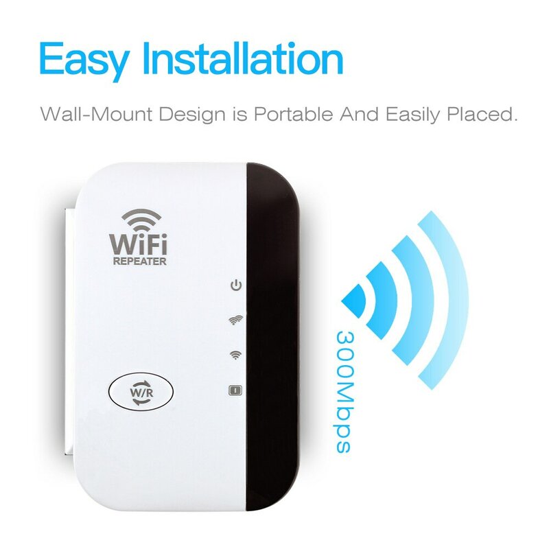 Беспроводной Wi-Fi ретранслятор 300 Мбит/с, усилитель сигнала Wi-Fi, ретранслятор 802.11N, европейская версия