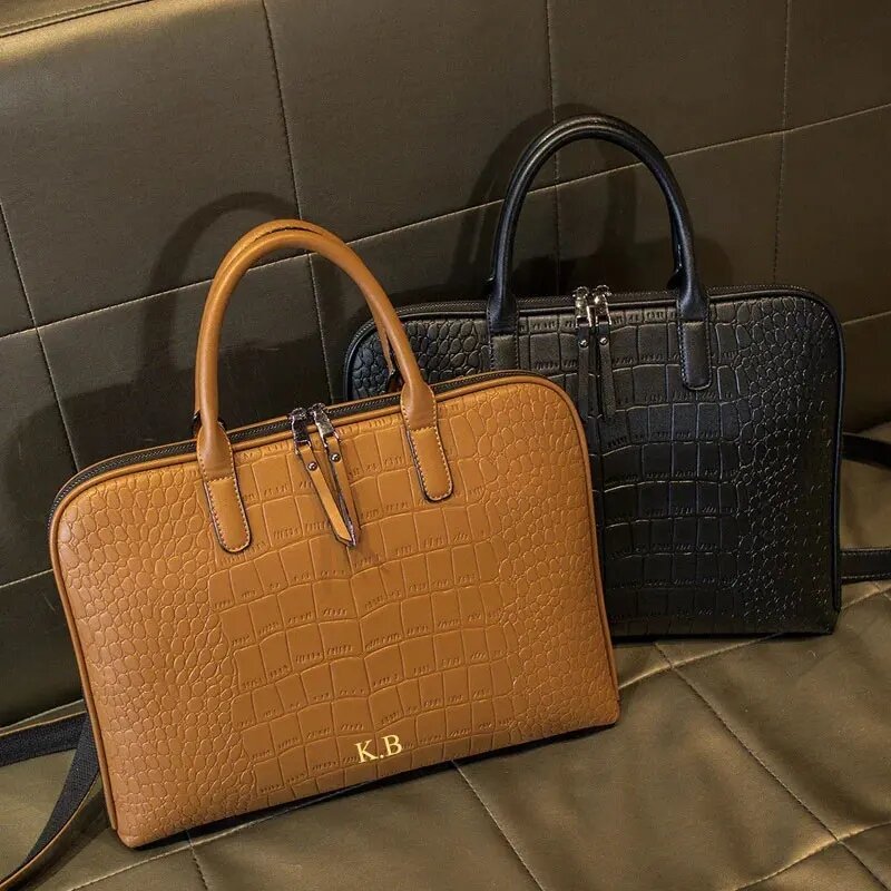 Customized New Style Business Briefcase Handbag Suitable For 13/14/15 Inch Laptop Bag Insurance Document Shoulder Diagonal Bag