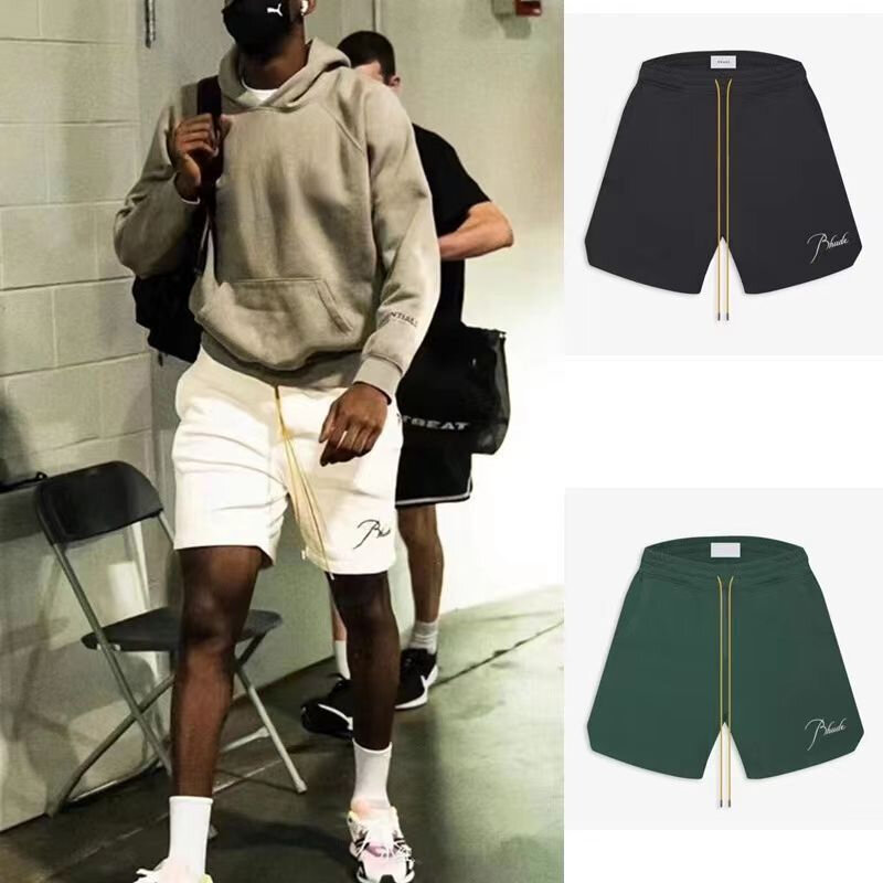 American Trendy Letter Embroidered Sports Shorts Men's Summer Basketball Pants Simple Fashion Campus Jogger Clothing