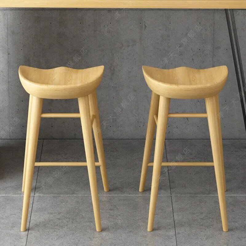 Nowa nordycki współczesny krzesło barowe dziennika piękna atmosfera kawiarnia solidna drewniany taboret domowa jadalnia wysokie krzesło barowe krzesło barowe