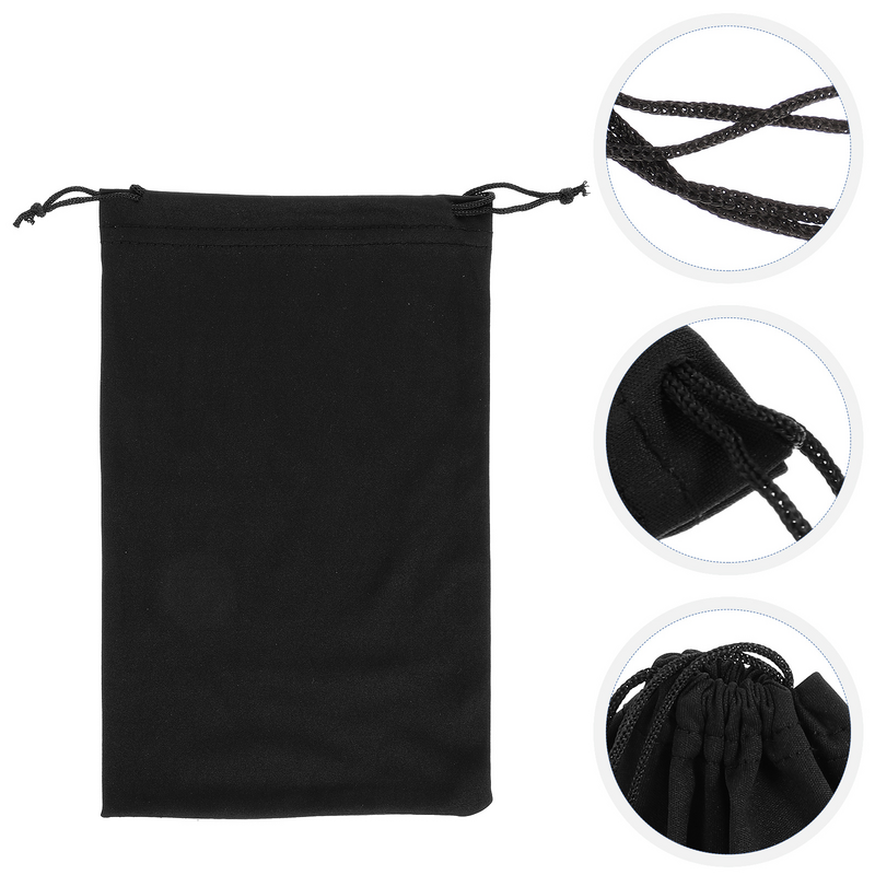 Empty Anti-scratch  Ski Goggles Bag Sunglasses Storage Drawstring Bag Travel Eyewear Carrying Bag Black Color