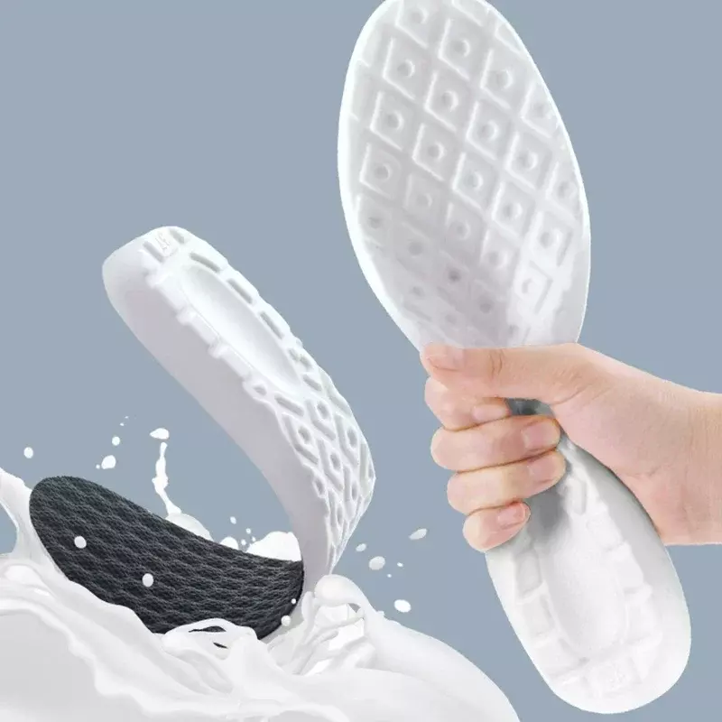 Latex Sport Insoles for Men Women Soft High Elasticity Memory Foam Insoles Insert Shoes Pads Breathable Massage Cushion Pad