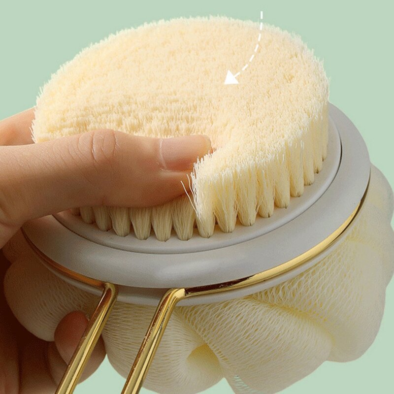 Long-Handled Esfregando Artefato Escova, Toalha De Banho, Fontes Do Banheiro, Soft Hair Bathing Voltar