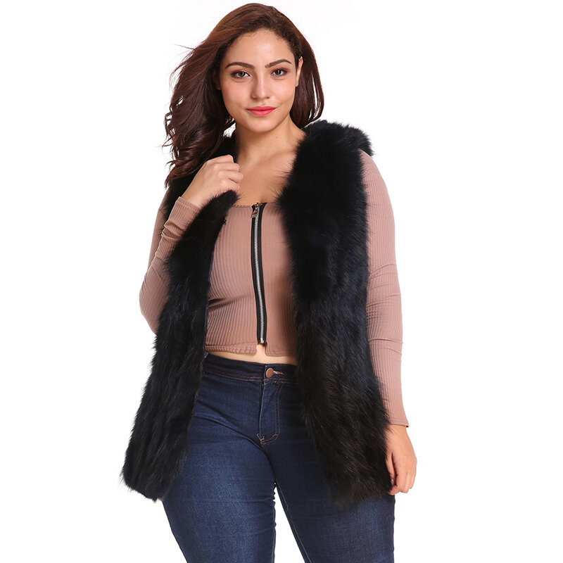 女性のための暖かい毛皮のコート,冬のファッション,女性のためのカジュアルなノースリーブの毛皮の服,いくつかのサイズで利用可能6XL