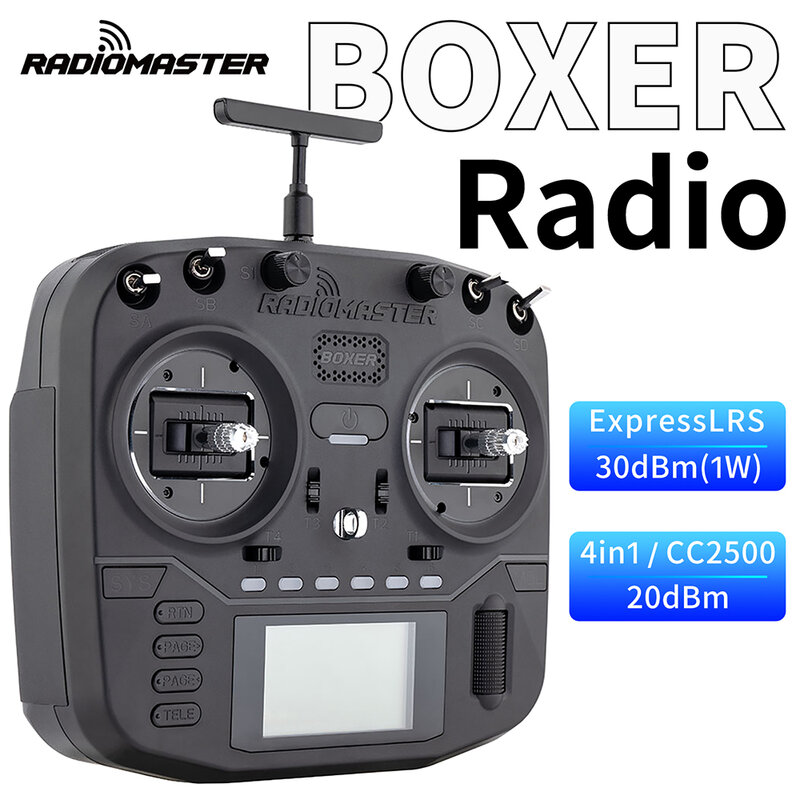 RadioMaster pemancar Radio Boxer, gimbal RC 2.4G 16CH Hall dengan tas pembawa CC2500 ELRS 4in1 untuk Drone RC