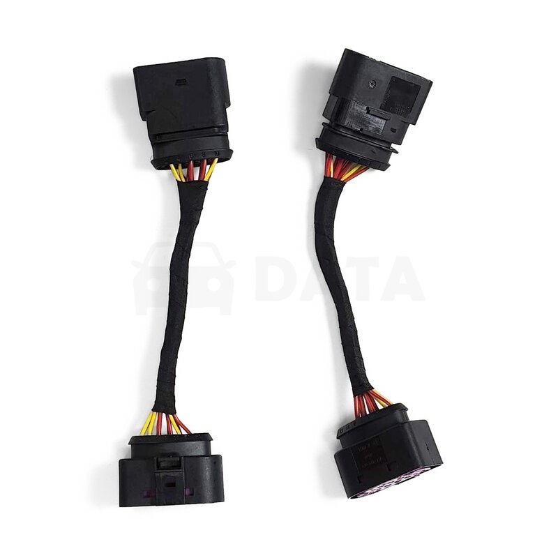 2Pcs Halogen (10 pins) convert Xenon (14 pins) Headlights Wiring Harness Connector Plug Adapter for VW Golf 1J0973737 1J0973837