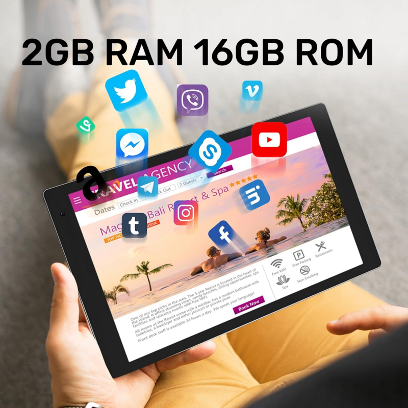 Tablet PC 7 inci M7 Android 9.0 DDR 2GB EMMC 16GB RK3326 Quad Core 1024x600 IPS 3000mAh baterai Li-ion
