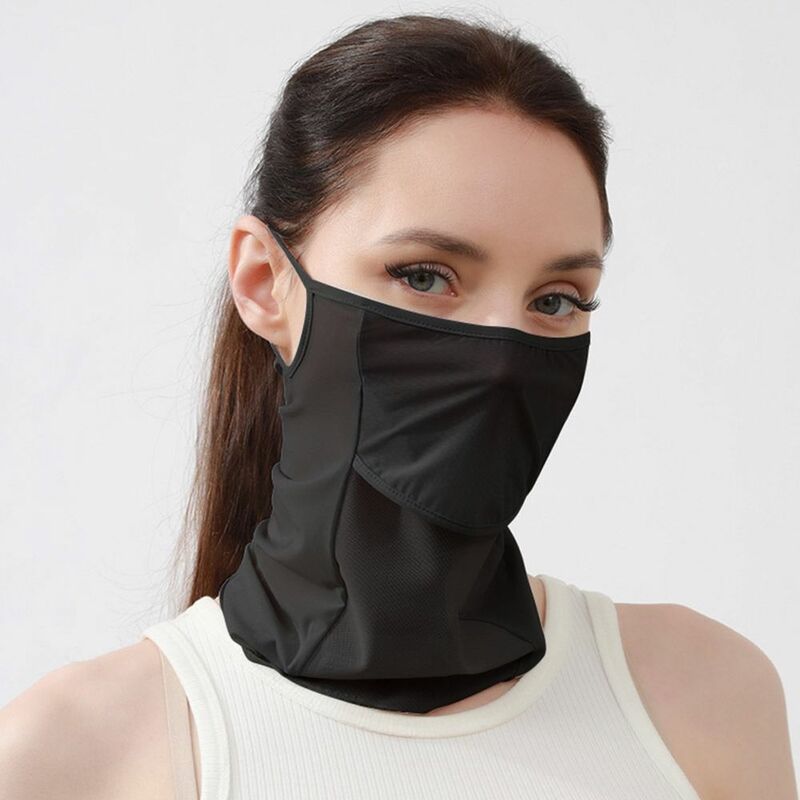 Летняя ледяная шелковая Солнцезащитная маска, маска на все лицо, женская УФ-Защита от солнца, для велосипеда, походов, для активного отдыха