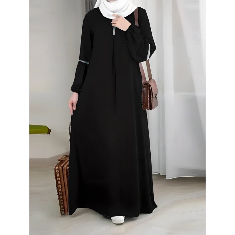 Abaya-Robe d'été décontractée à paillettes pour femmes, mode stérilie saoudite, dubaï, tenue musulmane, robe élégante, vêtements islamiques