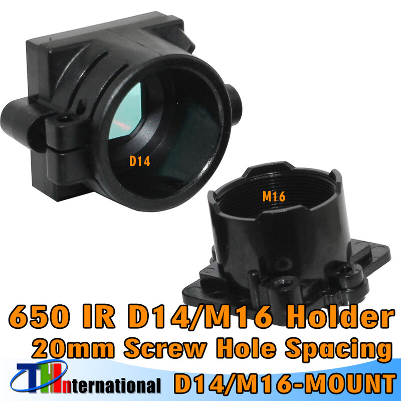 Lens Mount Holder para Câmera de Segurança, Filtro IR, HD, 5MP, M14, D14, M16, 650