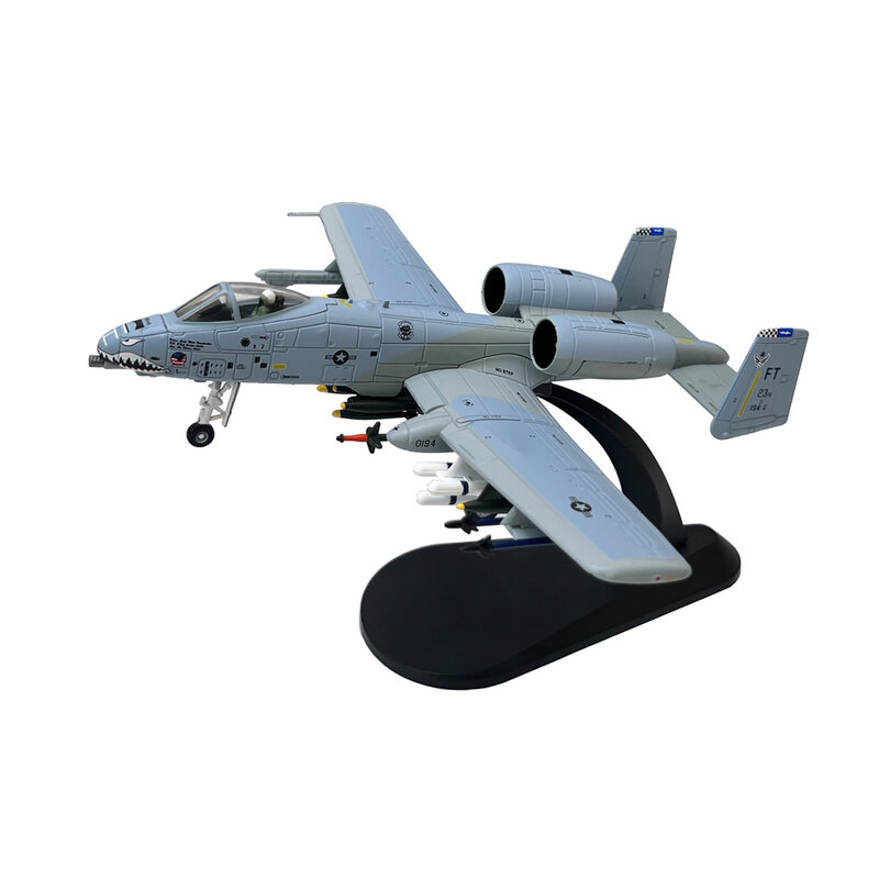 A-10 de EE. UU. A10 Thunderbolt II, avión de combate de ataque de Warthog Hog, modelo de avión de Metal fundido a presión, juguete para niños, regalo para niños, 1/100