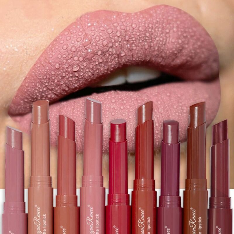 Rouge à lèvres velours waterproof 256 pour femme, maquillage longue durée, nu, cosmétique, 12 couleurs, solide, brillant