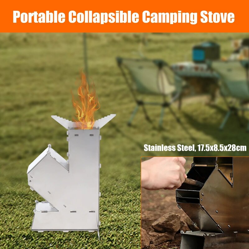 Outdoor Survival  Hiking Camp Tourist Folding  Wood Cooker Picnic BBQ Cooking Equipment Portable and Easy to Disassemble