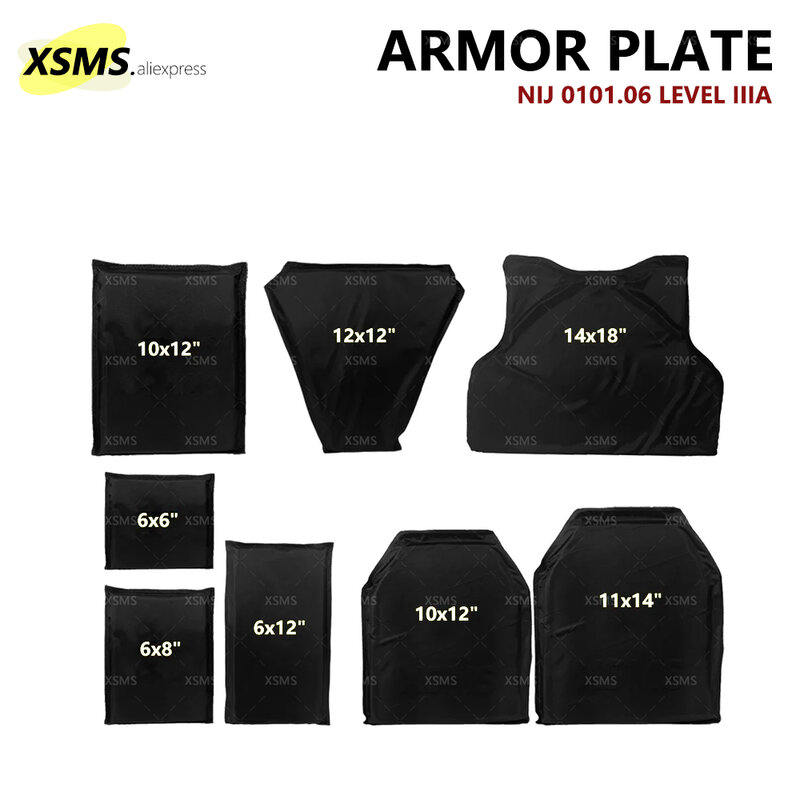 1Pcs 6x8 6x12 10x12 12x12 NIJ IIIA Soft Bulletproof Plates Ballistic Vest Bulletproof Backpack Ballistic Board Big Plates