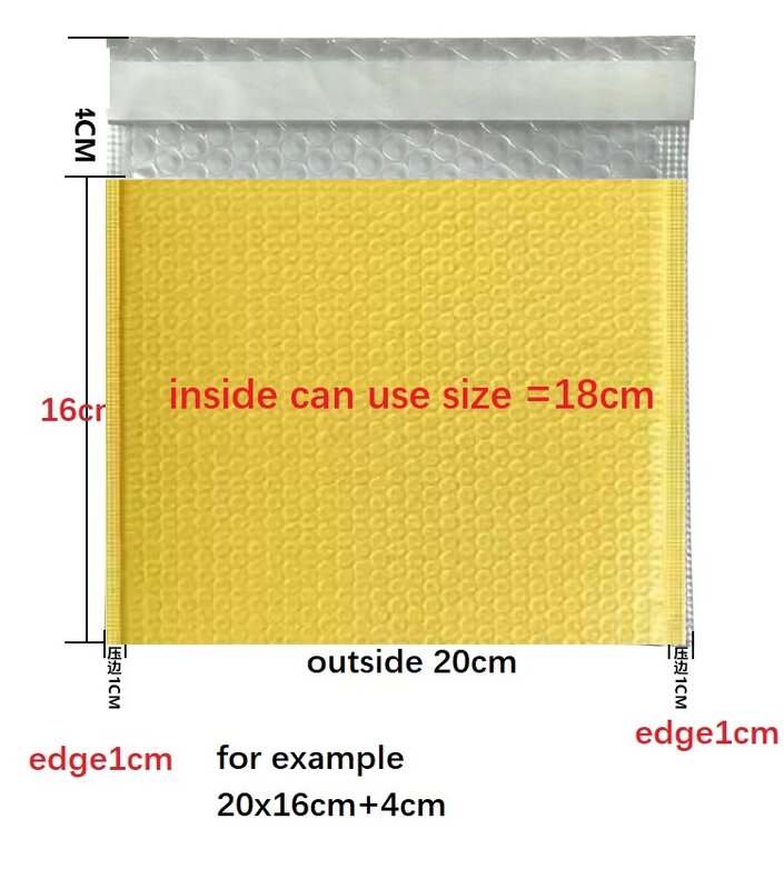 Bolsas de burbujas pequeñas y grandes para embalaje de negocios, sobres de correo de burbujas, envoltura de envío, Color amarillo, 11x13