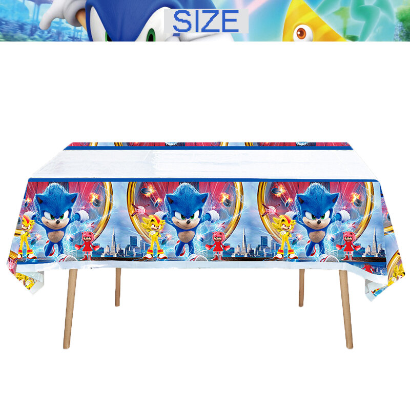 Kit de fournitures de fête Sonic pour garçons, ensemble de vaisselle en papier pour fête d'anniversaire, assiettes en papier, gobelets et serviettes, sacs cadeaux Sonic, décorations de fête préChristophe