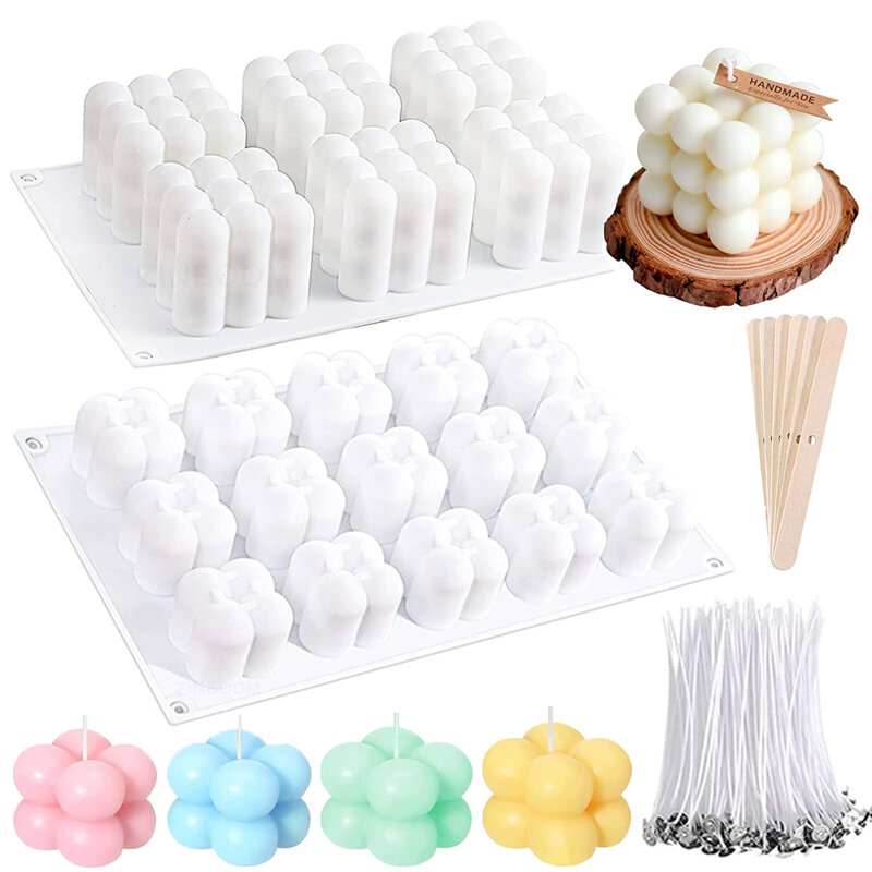 Molde de silicona con forma de cubo de burbujas 3D para fabricación de jabón, molde de resina epoxi, decoración de pastel de Chocolate, adorno para regalos