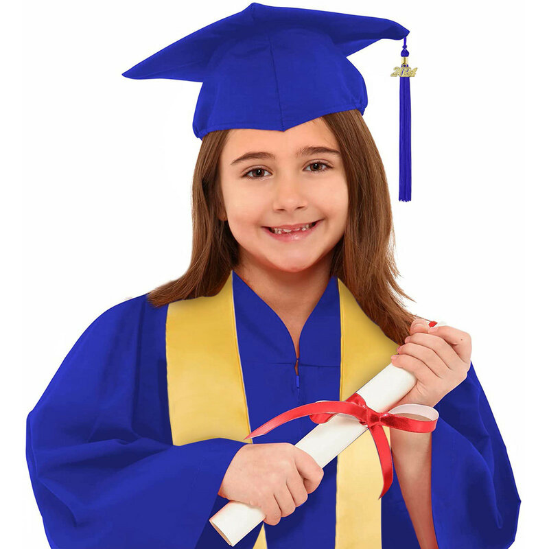 子供のための新学期ユニフォーム、就学前の幼稚園、卒業式のドレス、ショール、子供のためのタッセルキャップセット、ホット、2024