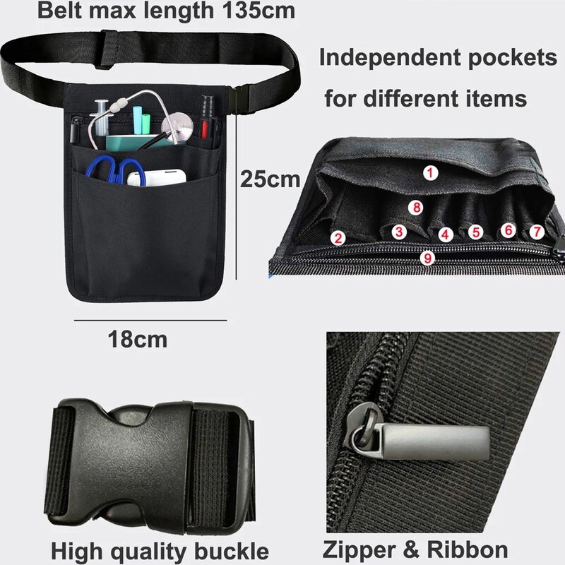 New Nurse Fanny Pack Multi Pocket Waist Organizer Belt with Adjustable Waist Strap Nurse Waist Pouch Organizer Pouch Portable