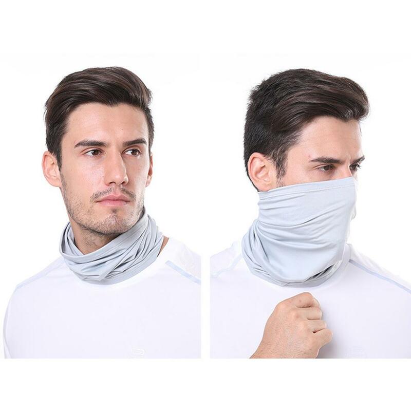 Men Women Head Face Neck Sunshade Collar Ice Silk UV Protection Face Cover Mask Outdoor Fishing Cycling Sports Bandana Scarf