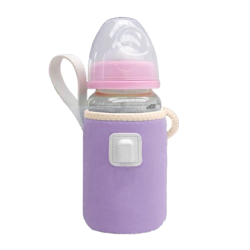 Calentador biberones para bebé, bolsa calentadora agua y leche con asa para viajes libre en invierno, termostato