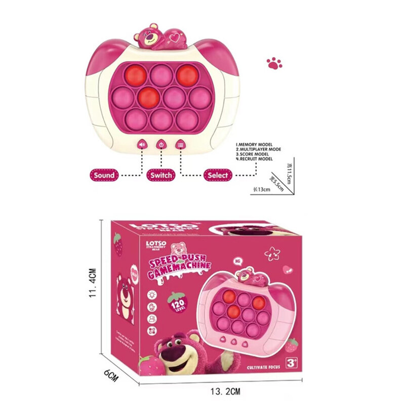 Anime sanhos Quick Push Game Machine Cinnamoroll Kuromi Melody Decompress giocattolo educativo gioco di Puzzle creativo giorno dei bambini