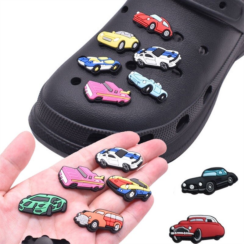 1pcs Pins for Crocs Charms Shoes Accessories Racing Car Decoration Jeans Women Clogs Buckle Kids Favors Men Badges Boy Girl Gift