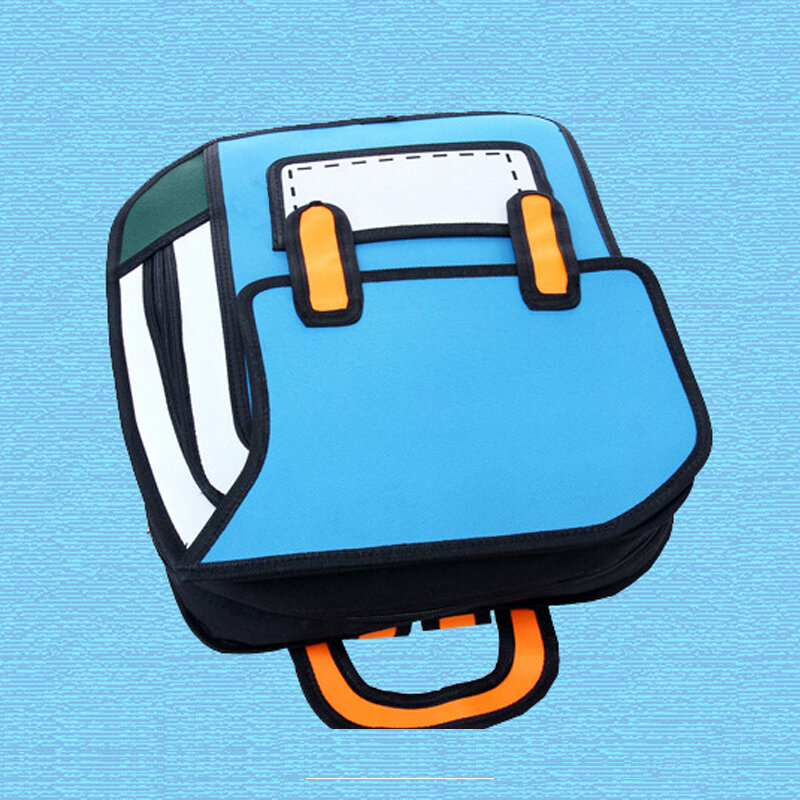 Женский рюкзак 3D прыжок стиль 2D рисунок мультфильм задняя сумка комикс мессенджер тоут модные милые студенческие сумки унисекс рюкзак