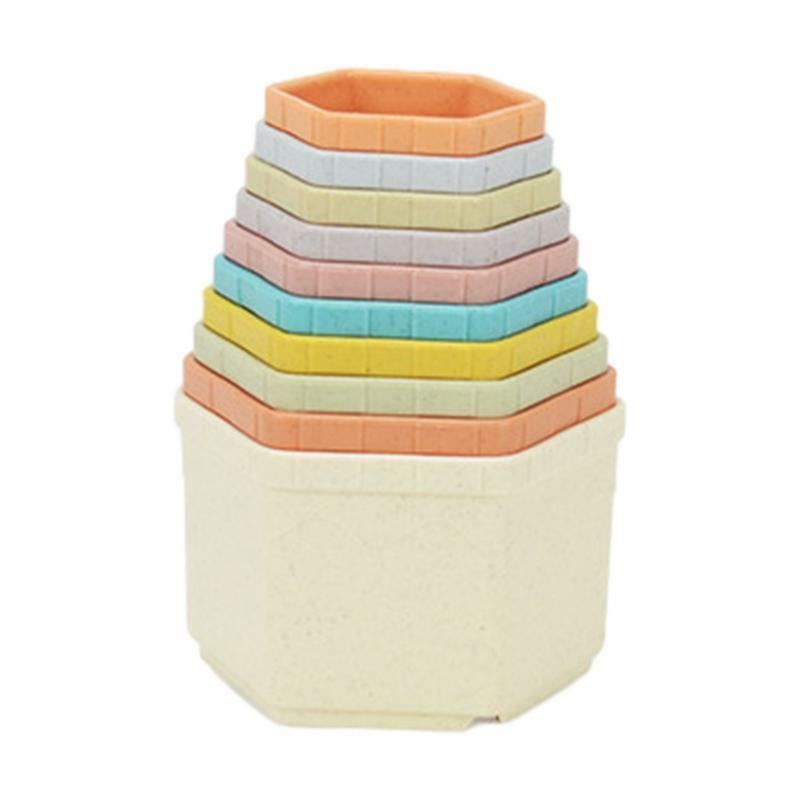 Stacking Cups For Kids 10PCS Interactive Stacking Toys Funny Nesting Cups Unique Educational Toy Holiday Gift For Color