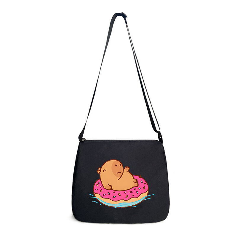 Tas Underarm wanita kartun Capybara, tas tangan desainer tali bahu dapat diatur tas selempang lucu tas tangan Capybara untuk remaja