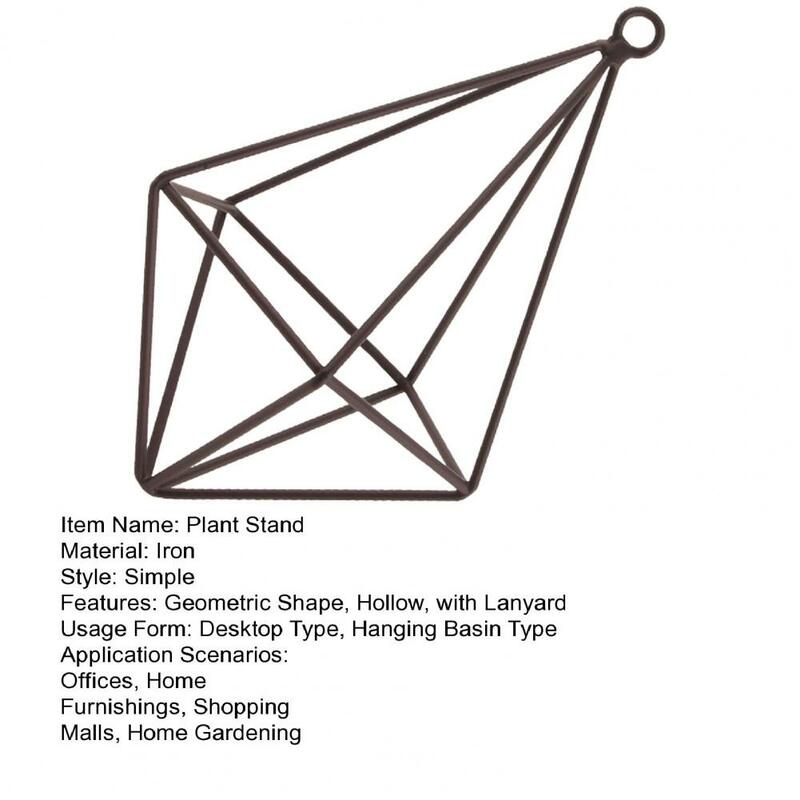 エアプラント用の幾何学的形状の金属スタンド、鉄製の床、ガラスのテラリウム、ガーデンホルダー、家とオフィスの装飾