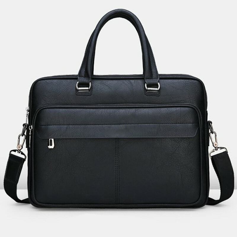 Vintage PU-Leder Herren Aktentasche Exekutive Handtasche für Dokumente Männliche Business Schulter Messenger Laptop Tasche