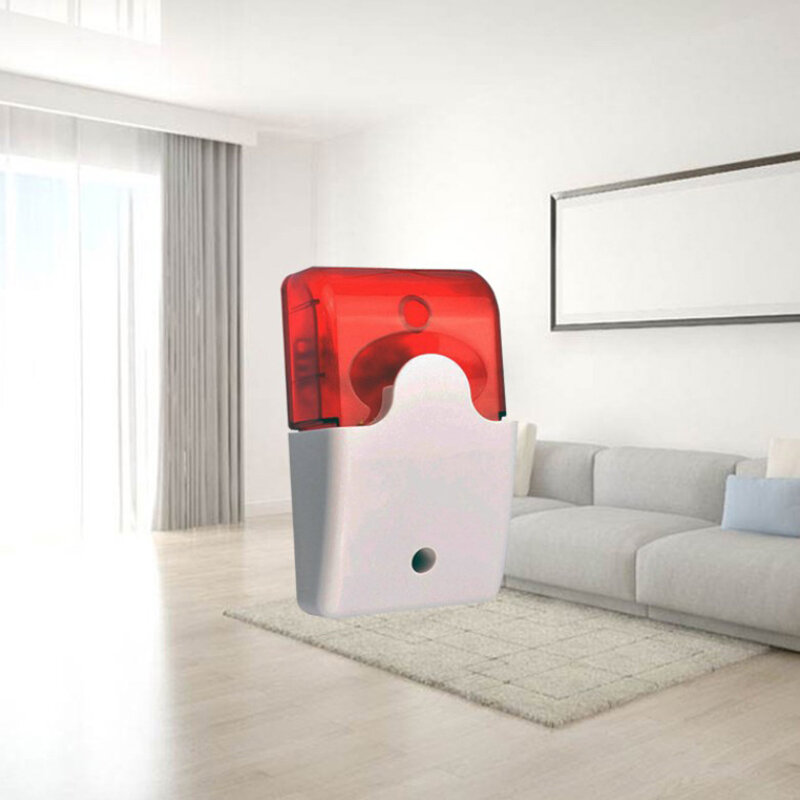 Alarma estroboscópica con cable, alarma Audible de seguridad para el hogar, color rojo duradero, 12V, 1 unidad
