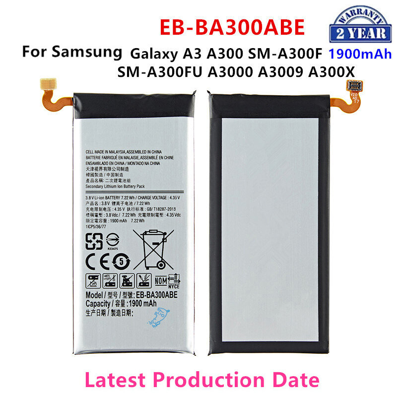 Brand New EB-BA300ABE 1900mAh Battery For Samsung Galaxy A3 A300 SM-A300F SM-A300FU A3000 A3009 A300X Mobile Phone +Tools