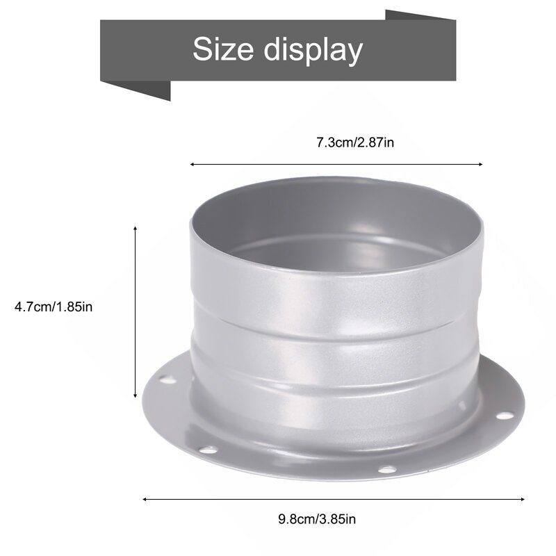 Adapter Flange Connection Flange Flange Adapter Galvanized Gray Metal Wall 100mm 120mm 150mm 1pcs 200mm None None
