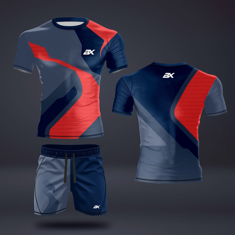 Футболка и шорты Y2K мужские повседневные, Модный комплект из 2 предметов, с принтом в виде металлической доспехи, короткий рукав и шорты, летняя уличная мода