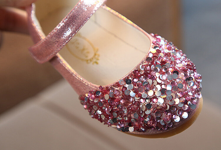 Zapatos de princesa con purpurina para niña, sandalias informales para baile de bebé, novedad de primavera 2024