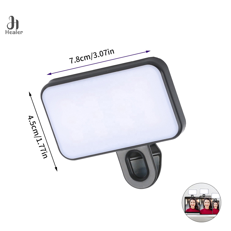 Portátil Mini Selfie Fill Light, Recarregável, 3 Modos, Brilho Ajustável, Clip On, Telefone, Laptop, Tablet, Reunião, Maquiagem, 1Pc